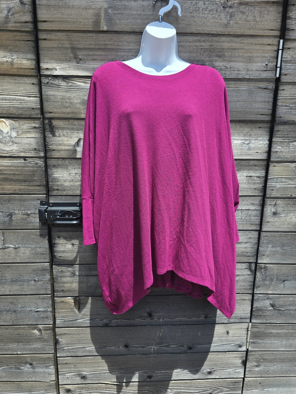 Kate & Mallory Draped Batwing Tunic in Fuchsia
